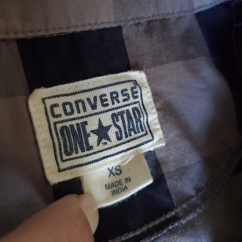 VTG Converse One Star XS button up checker midi dress Y2k 00s Buffalo Check - Picture 4 of 9